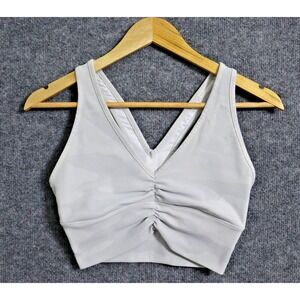 Alo Yoga Sports Bra Women Small‎ Gray Camo Unpadded Athleisure Training Running